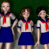 女子生徒たち3人 3 schoolgirls