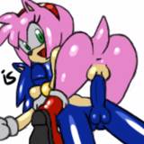ソニックに乗り Amy rides Sonic