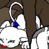 猫を撫でる Petting the Pussy